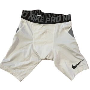 Nike Pro Hyperstrong Baseball Sliding Shorts White Size Small
